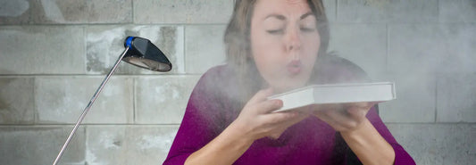 Air purifier in a New Zealand living room helping filter fine PM2.5 particles from traffic, smoke and cooking
